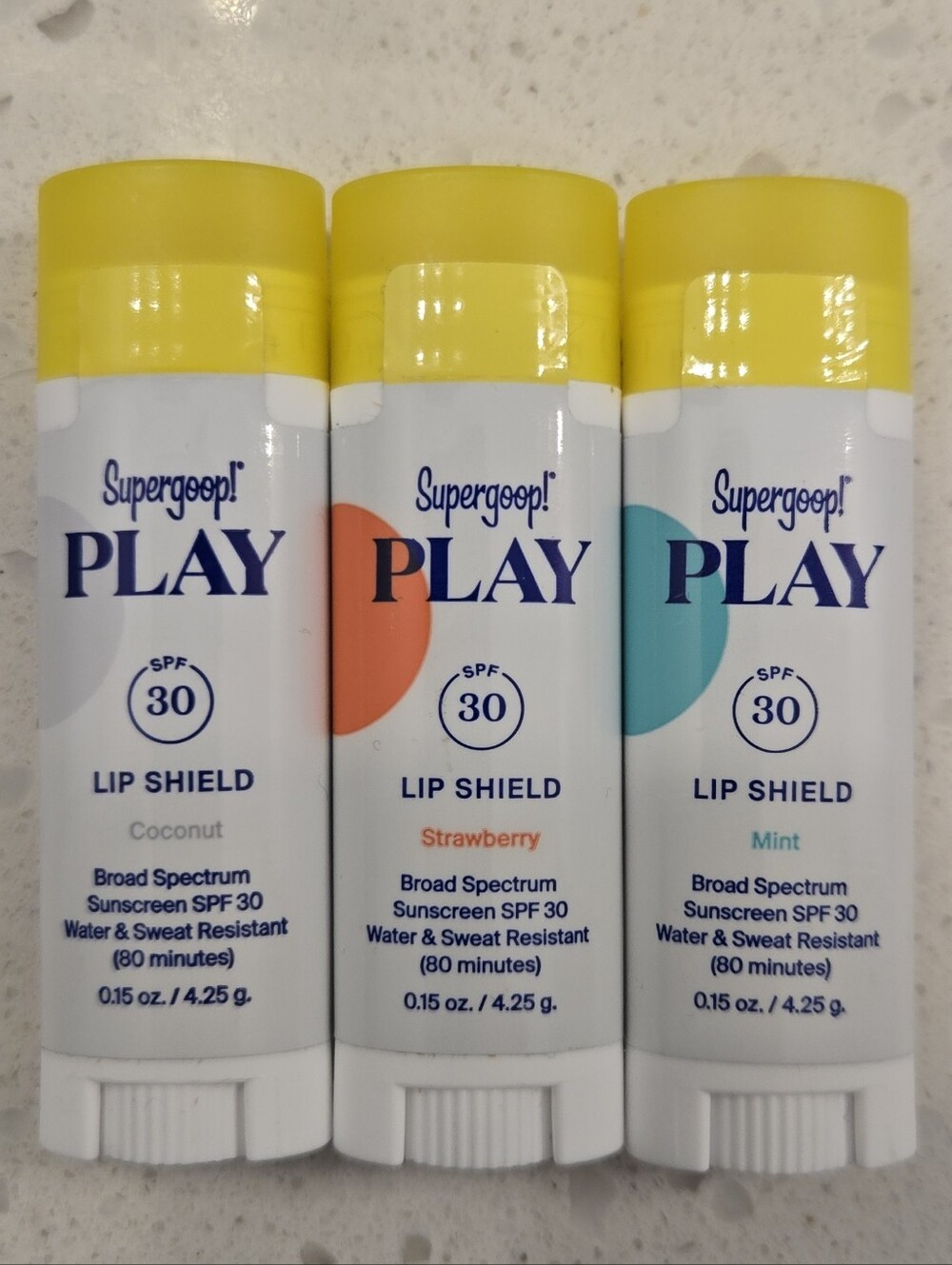 Supergoop! PLAY SPF 30 Lip Shield Trio — Coconut/Strawberry/Mint